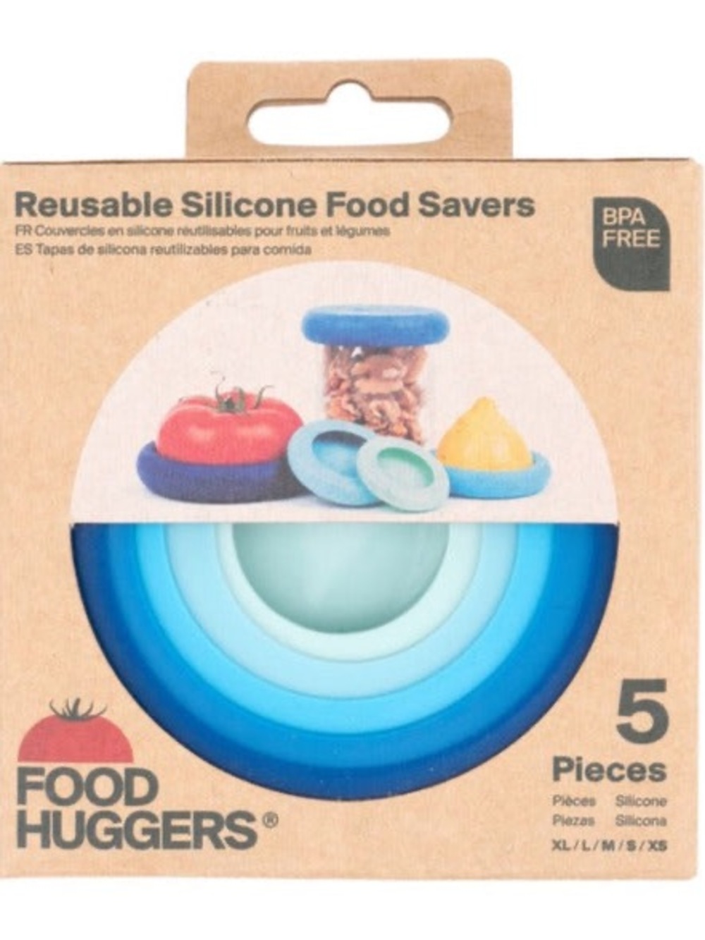 Food Huggers Reusable Silicone Food Savers Set of 5 | Eco-Friendly Storage | NWT